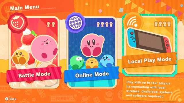 Local Play Mode in Kirby's Dream Buffet