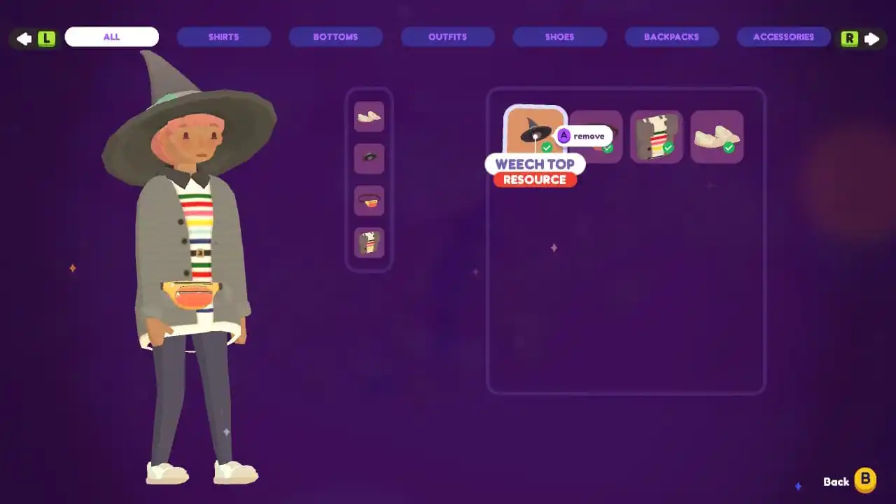 changing clothes in ooblets