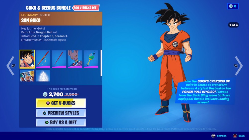 All Fortnite x Dragon Ball Outfits, Cosmetics, Item Shop, Quest Rewards,  and More