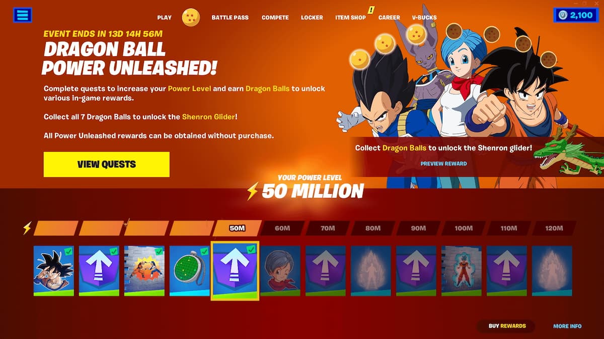 Fortnite x Dragon Ball Crossover 'Power Unleashed' Quests & Rewards