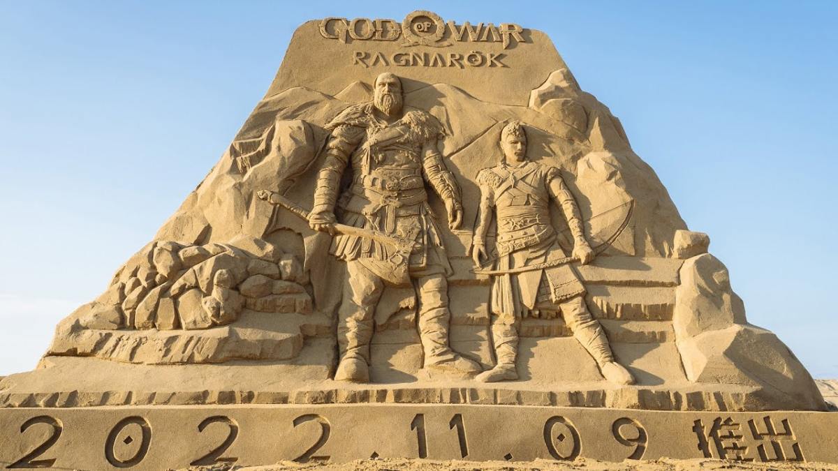 God of War Ragnarok Sand Sculpture