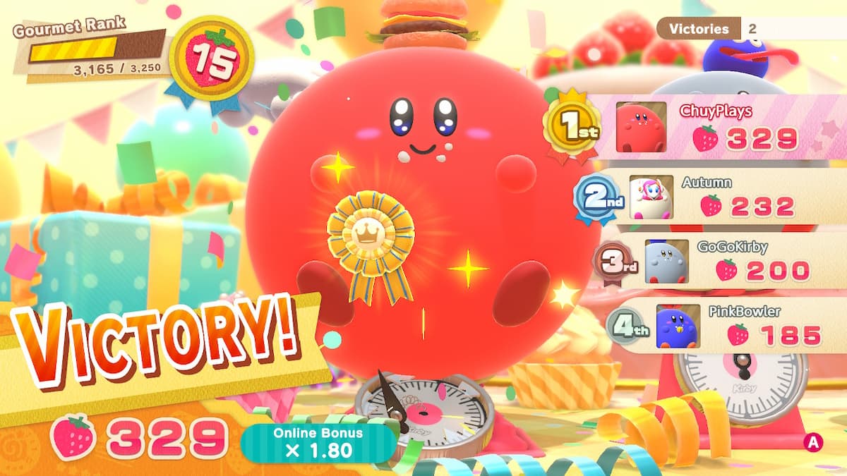 Kirby's Dream Buffet Victory Screen