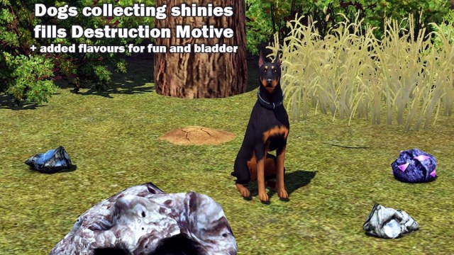 Dogs collecting shinies fills Destruction motive Mod