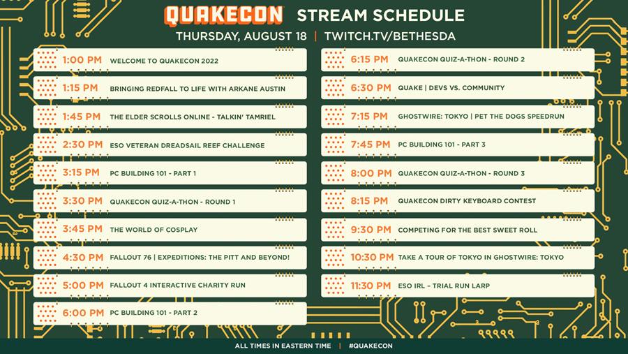 Quakecon Schedule
