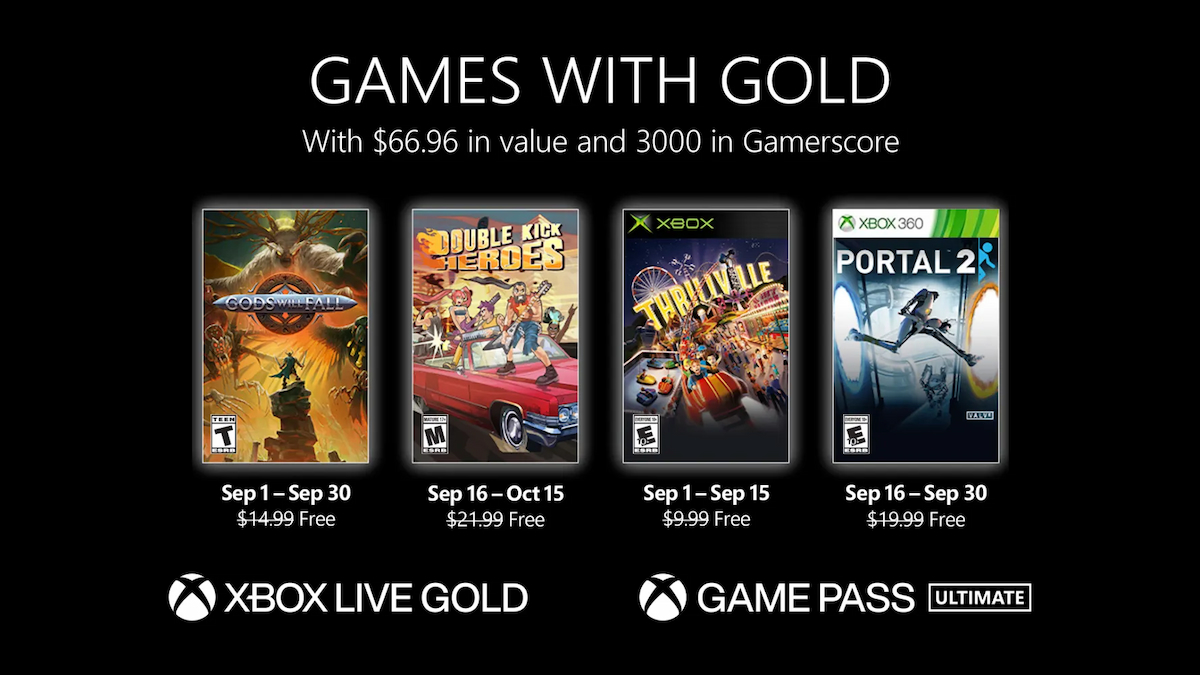 Xbox Games With Gold for September 2022 Announced