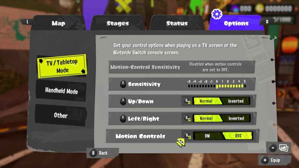 Splatoon 3 Turn Off Motion Controls