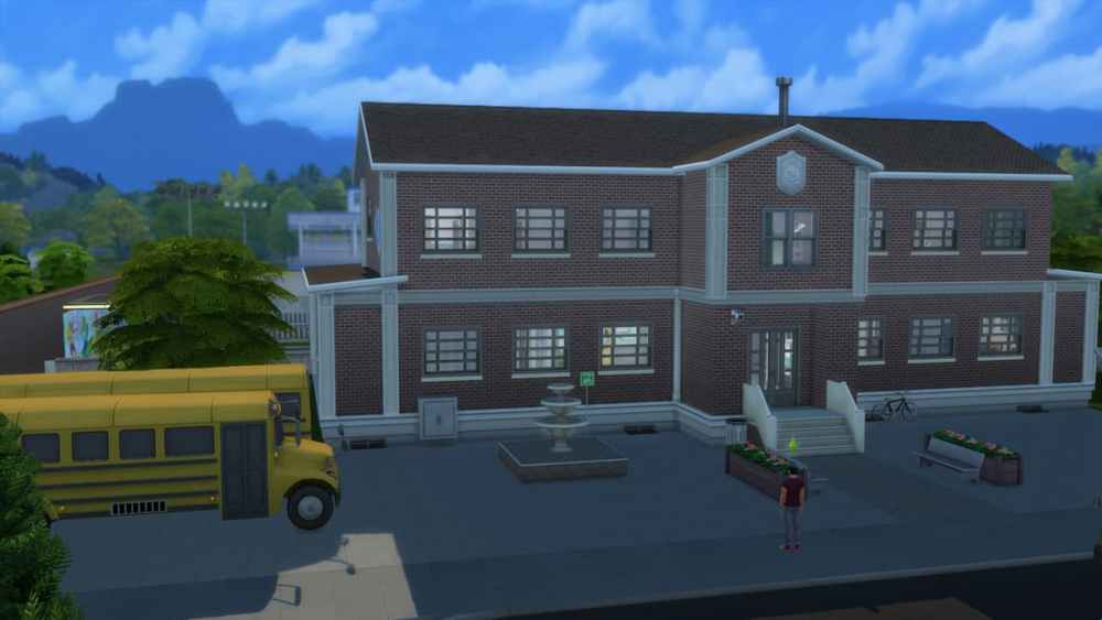 Sims 4 High School build with outdoor activities