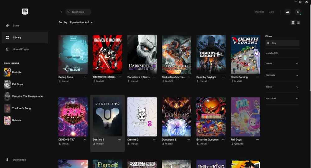 how to install destiny 2 on epic games store