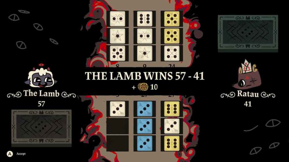 knucklebones victory in cult of the lamb