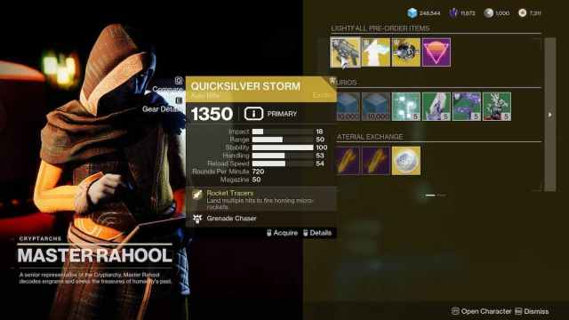 how to get quicksilver storm in destiny 2