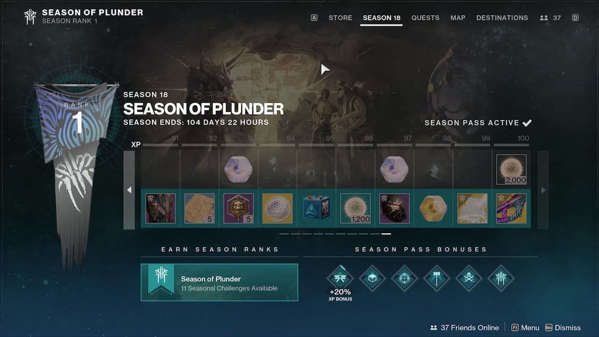 All Destiny 2 Season of Plunder Season Pass Rewards