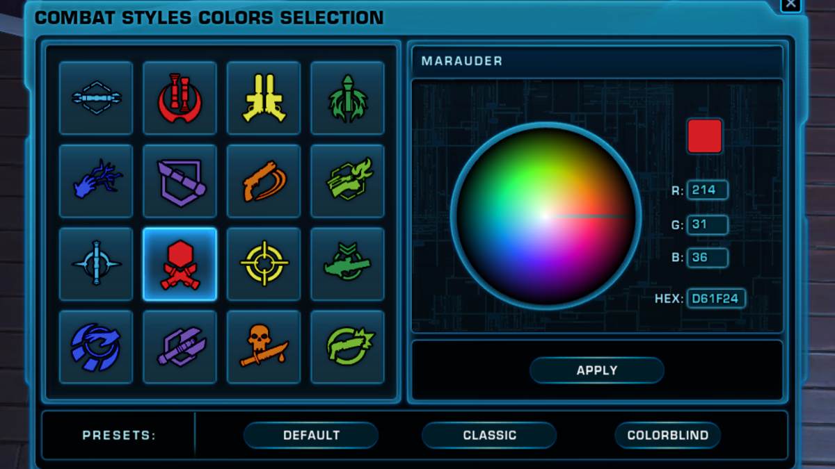 combat styles icon color wheel