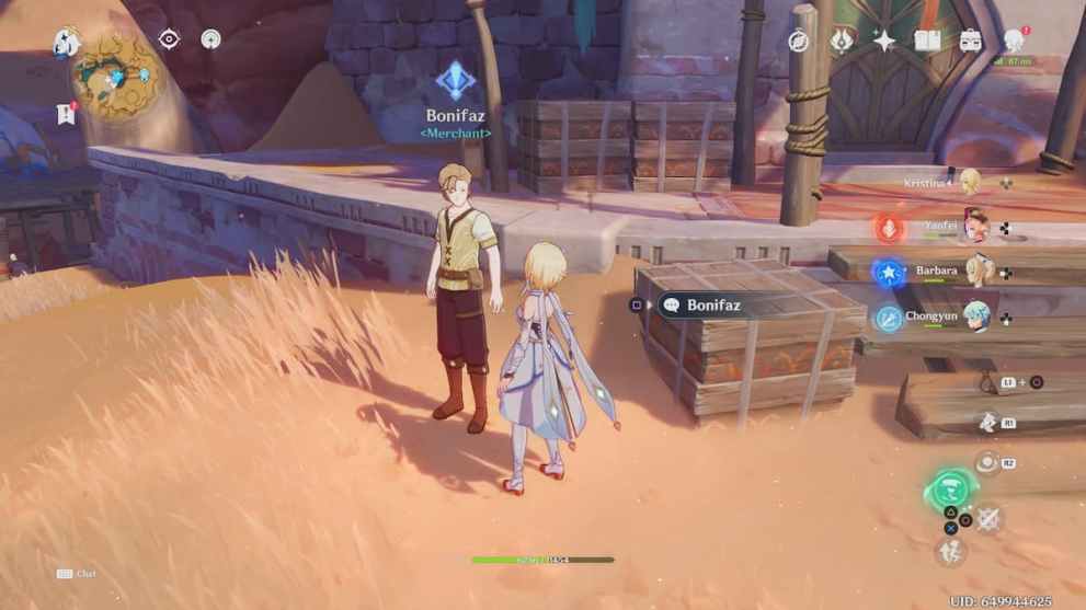 Beginning the Golden Slumber quest in Genshin Impact