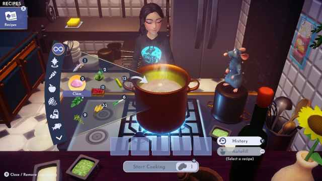 Making dishes in Disney Dreamlight Valley