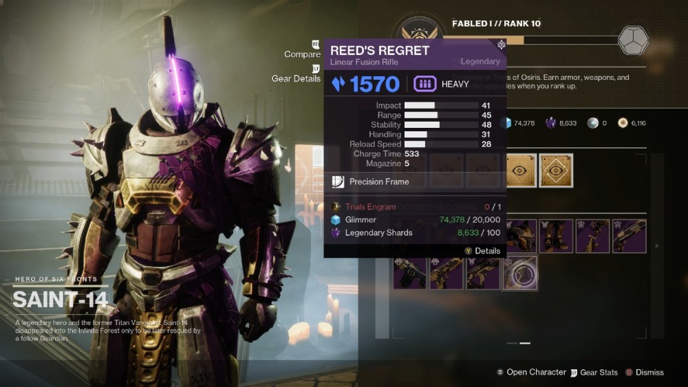 How To Get The Reed's Regret Trials of Osiris Linear Fusion Rifle in
