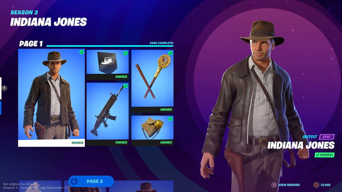 Indiana Jones Fortnite Items