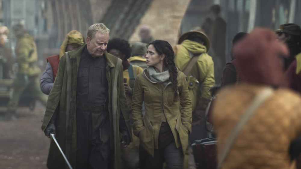 (L-R): Luthen Rael (Stellan Skarsgard) and Bix Caleen (Adria Arjona) in Lucasfilm's ANDOR, exclusively on Disney+. ©2022 Lucasfilm Ltd. & TM. All Rights Reserved.