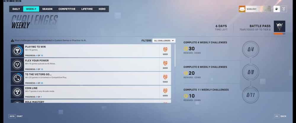weekly challenges in overwatch 2
