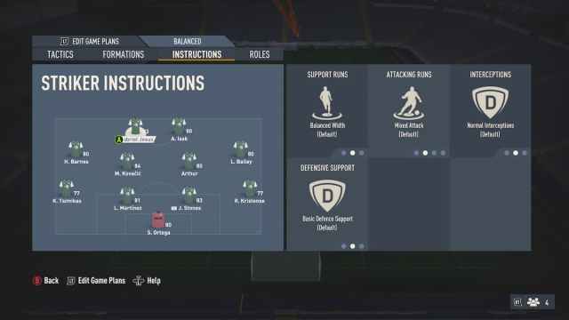 fifa 23 custom tactics instructions screen