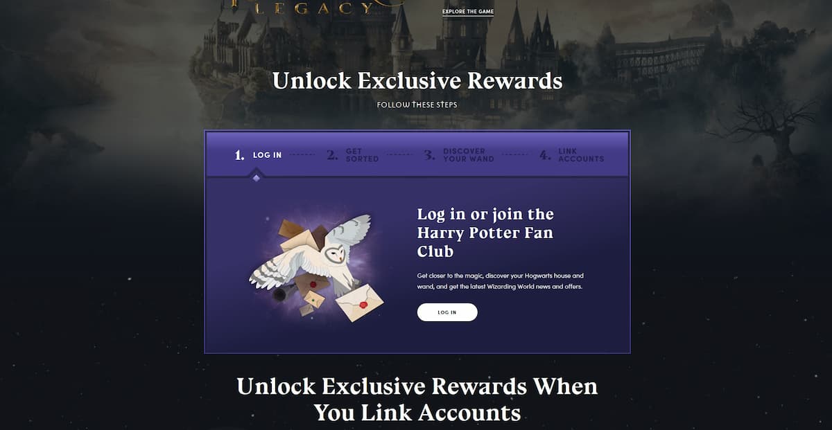 How To Link Your Harry Potter Fan Club Account To Your WB Games Account ...