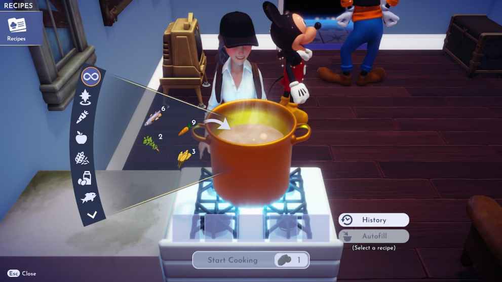 Cooking in Disney Dreamlight Valley