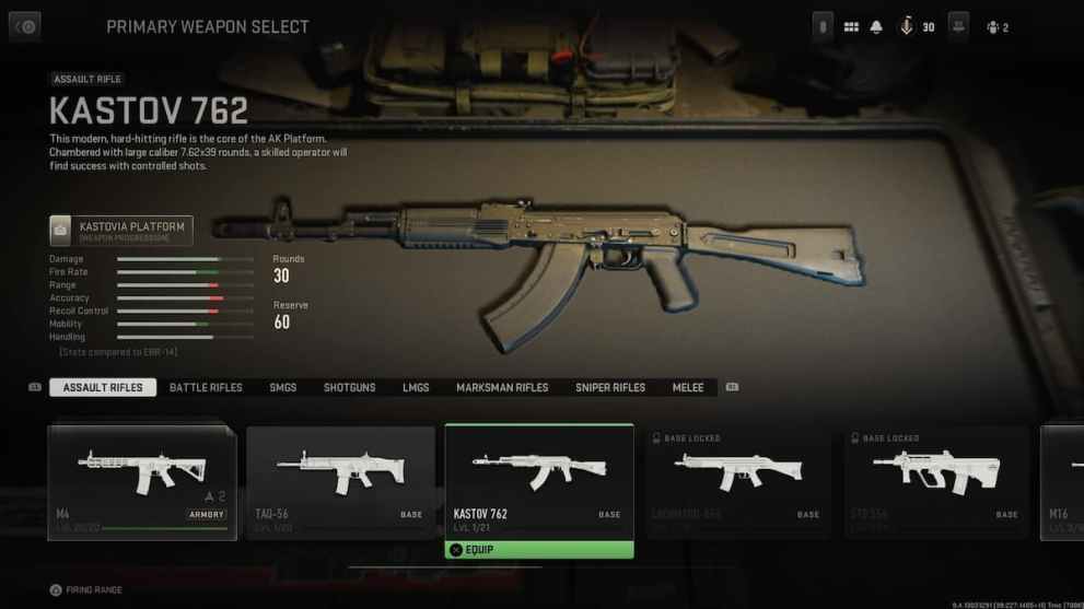 Kastov 762 Assault Rifle in Modern Warfare 2