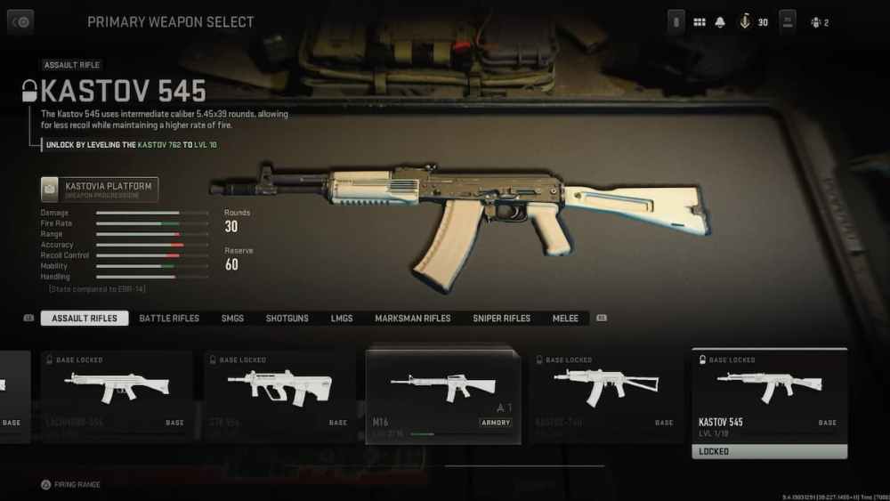 Kastov 545 Assault Rifle in Modern Warfare 2