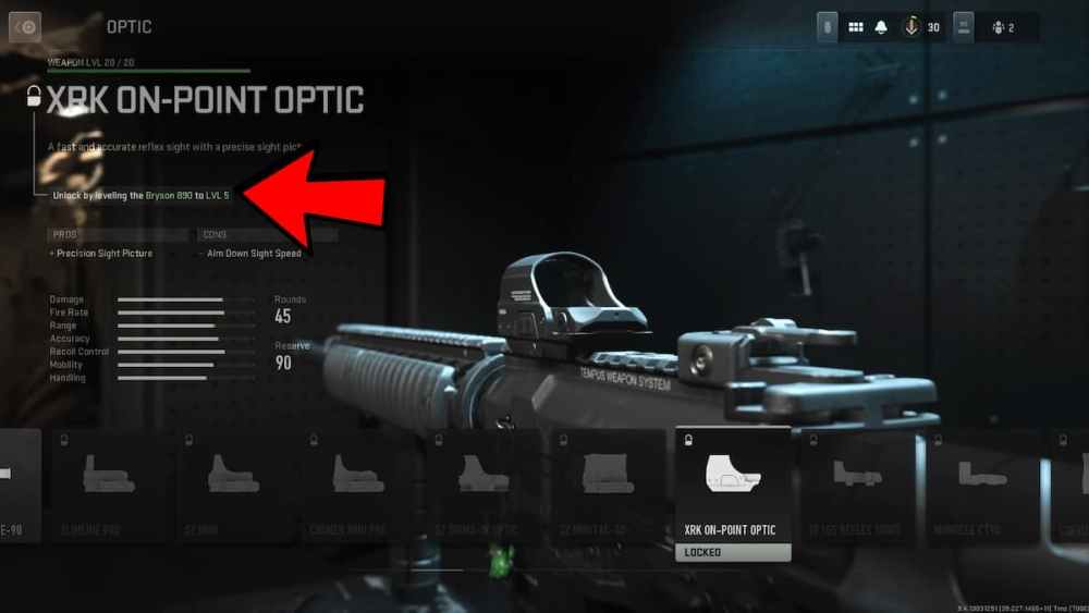 The XRK On-Point Optic in Modern Warfare 2