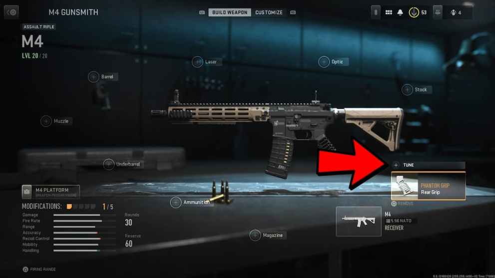 Tuning a weapon in Modern Warfare 2