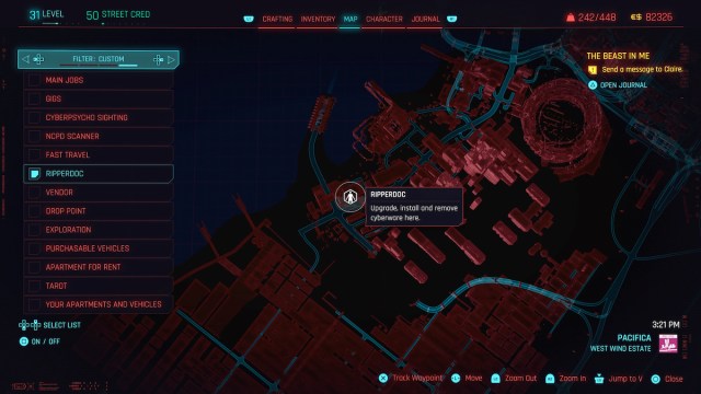 Pacifica Ripperdoc All Cyberpunk 2077 Legendary Cyberware Locations