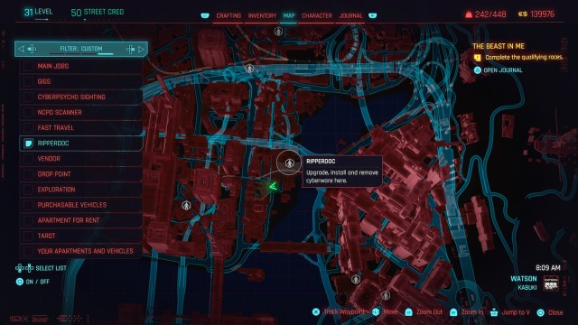 Ripperdoc Map All Cyberpunk 2077 Legendary Cyberware Locations