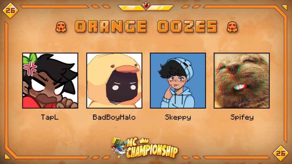 Minecraft Championship MCC 26 Teams: Orange Oozes