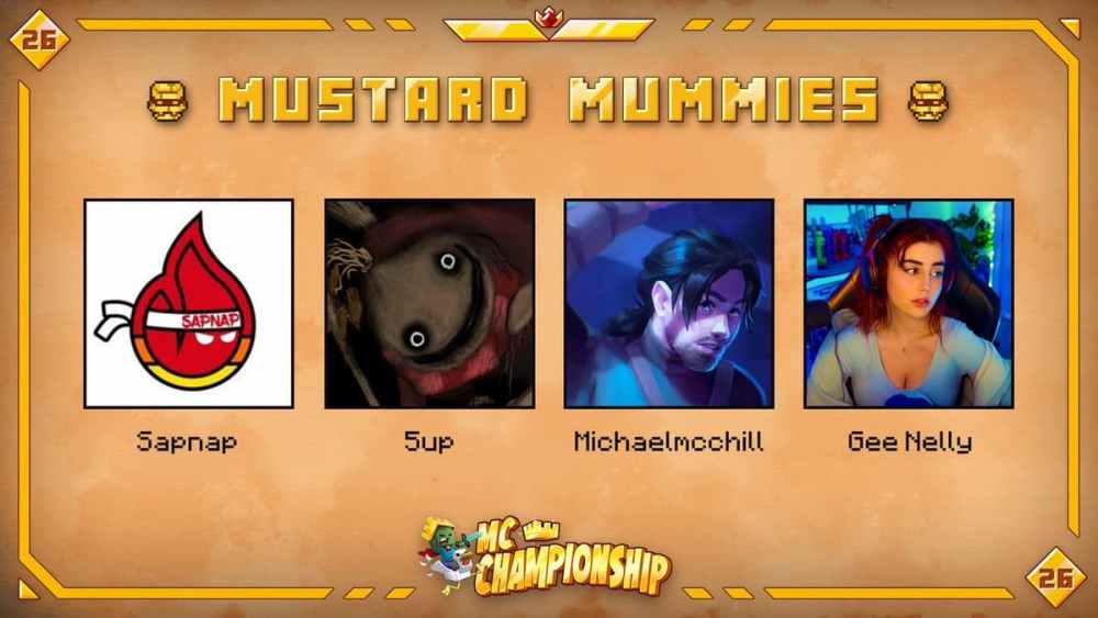 Minecraft Championship MCC 26 Teams: Mustard Mummies