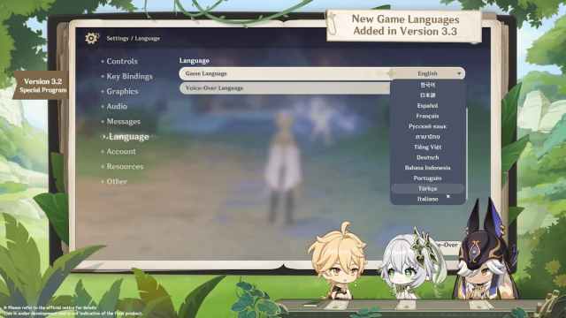 Genshin Impact 3.2 Livestream - New Game Languages
