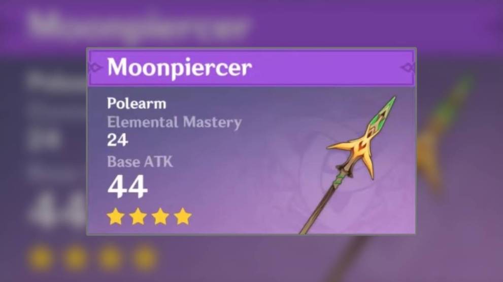 Moonpiercer Polearm: Stats and Ascension Materials