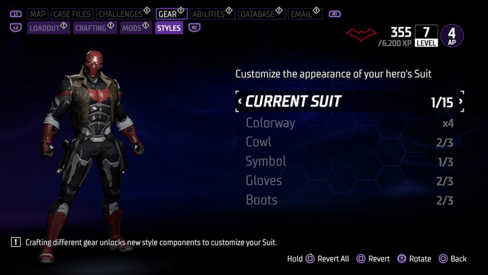 Customizing Equipped Suit