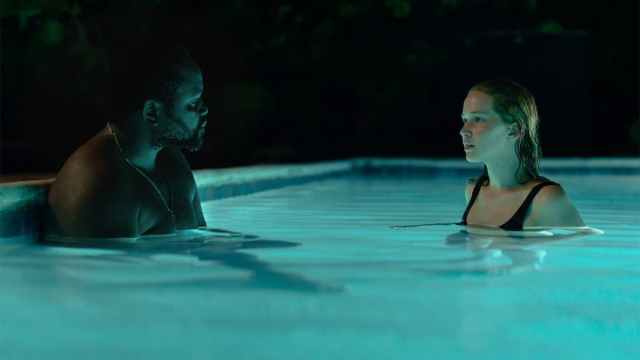 Brian Tyree Henry and Jennifer Lawrence in "Causeway," premiering November 4, 2022 on Apple TV+.