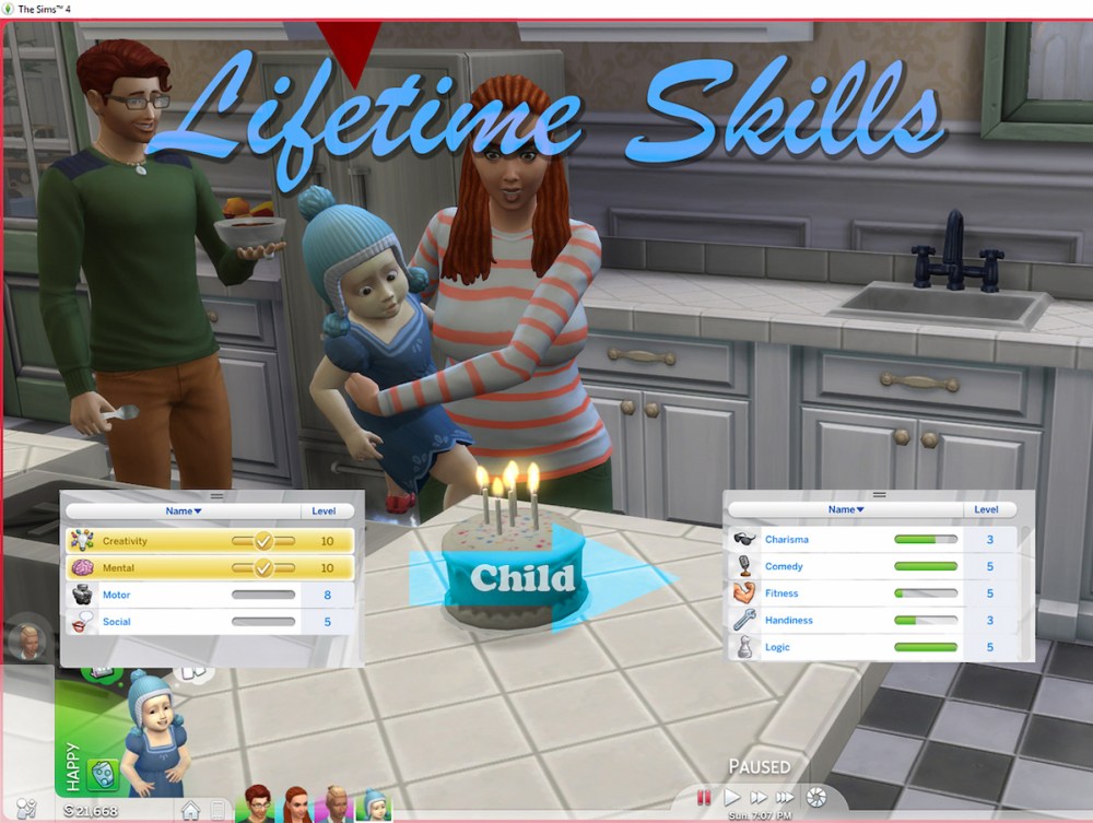 Lifetime skills Sims