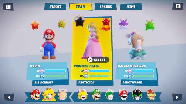 how to switch party members in mario + rabbids sparks of hope
