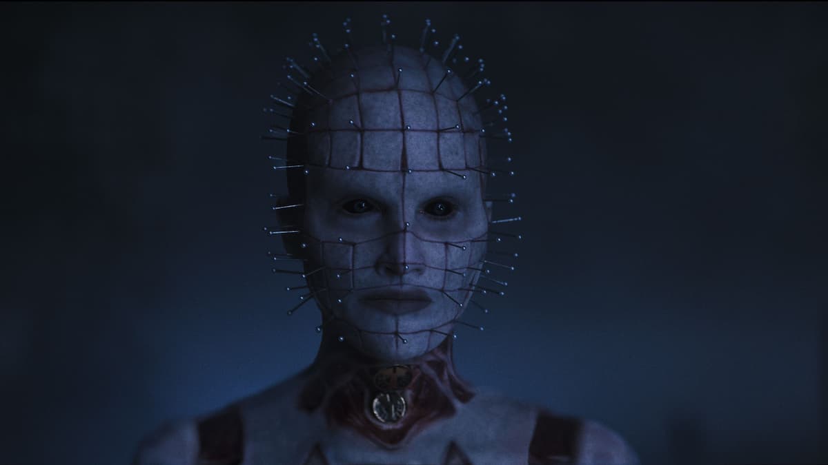 Jamie Clayton as Pinhead in Spyglass Media Group's HELLRAISER, exclusively on Hulu. Photo courtesy of Spyglass Media Group. © 2022 Spyglass Media Group. All Rights Reserved.