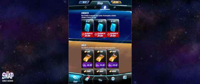 gold purchases in marvel snap