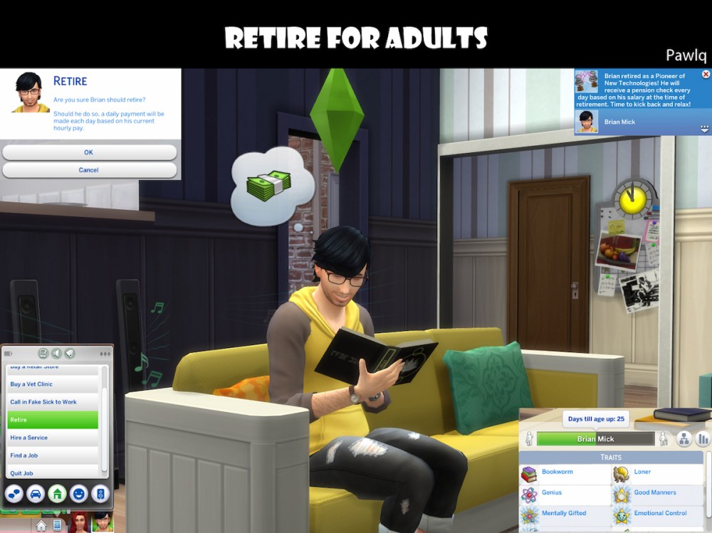 Sims retirement mod