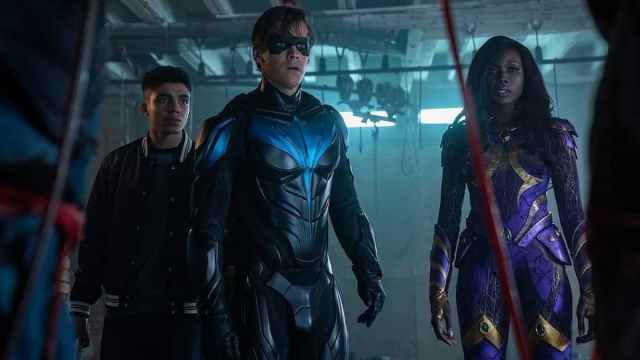 Tim Drake, Nightwing, and Starfire in Titans; Photograph Courtesy of HBO Max