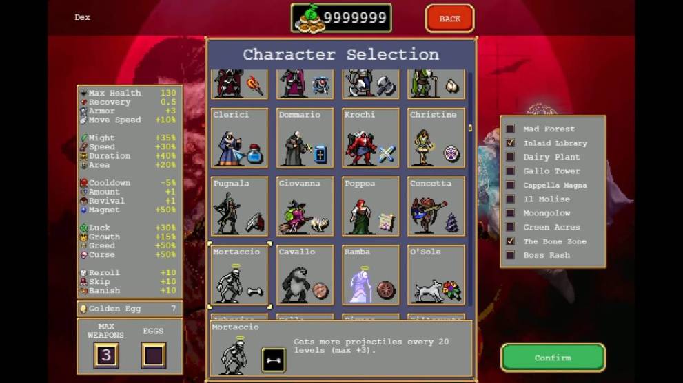 Vampire Survivors Avatar Infernas