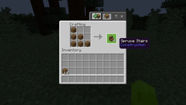 Crafting Stairs in Minecraft