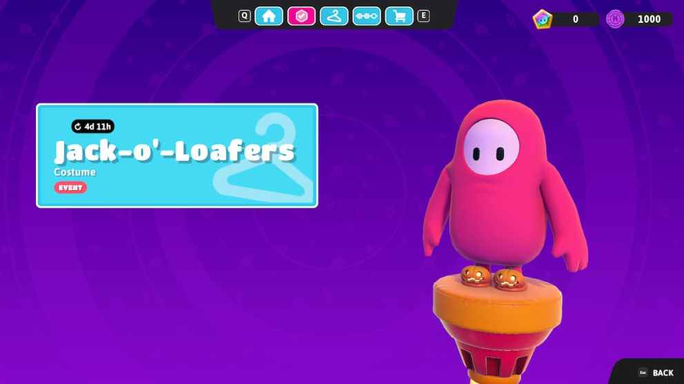 Jack-o'-Loafers Costume Reward in Fall Guys Falloween Event