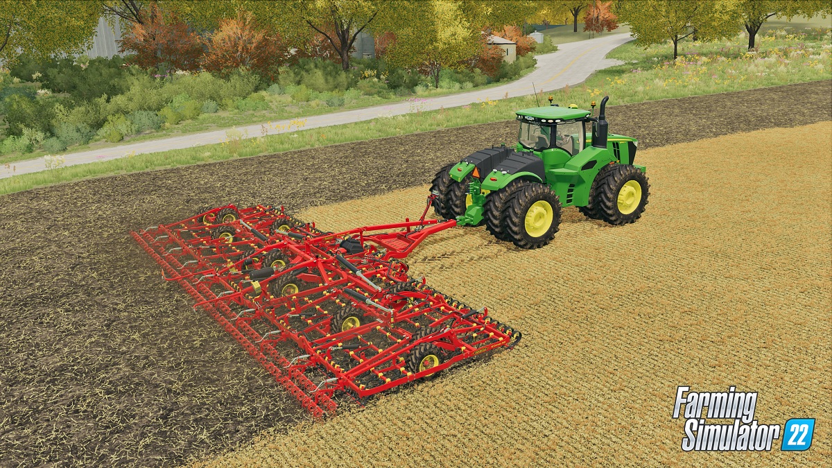 A tractor plowing in Farming Simulator 22