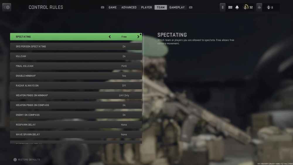 Changing the Spectating section in MW2