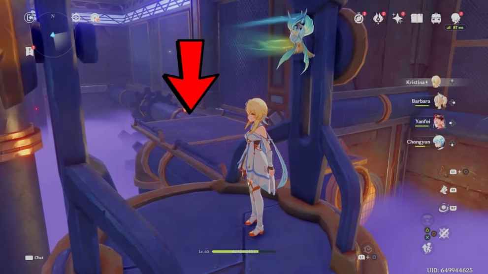 Jumping to the next area in Genshin Impact