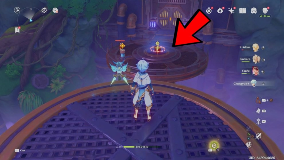 Flying to the next location in Genshin Impact